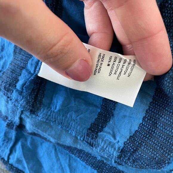 Free People Top Women M Blue Cropped Open Back Tie Ruffle Boho Beachy - Picture 4 of 6